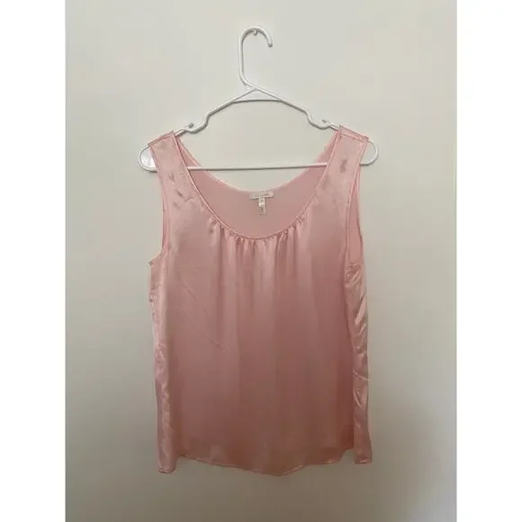 Escada Tops Vintage 0s Escada 00 Silk Pink Sleeveless Top